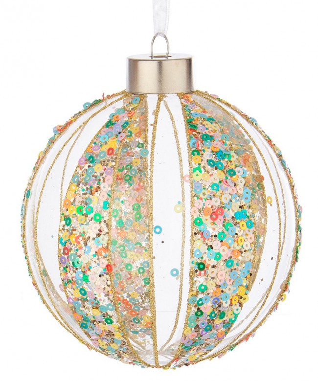 8x Sphère Vt Spangly Multicolore D100