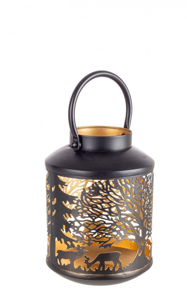4x Lanterne Bombe Daya Renne Noir D16X21H