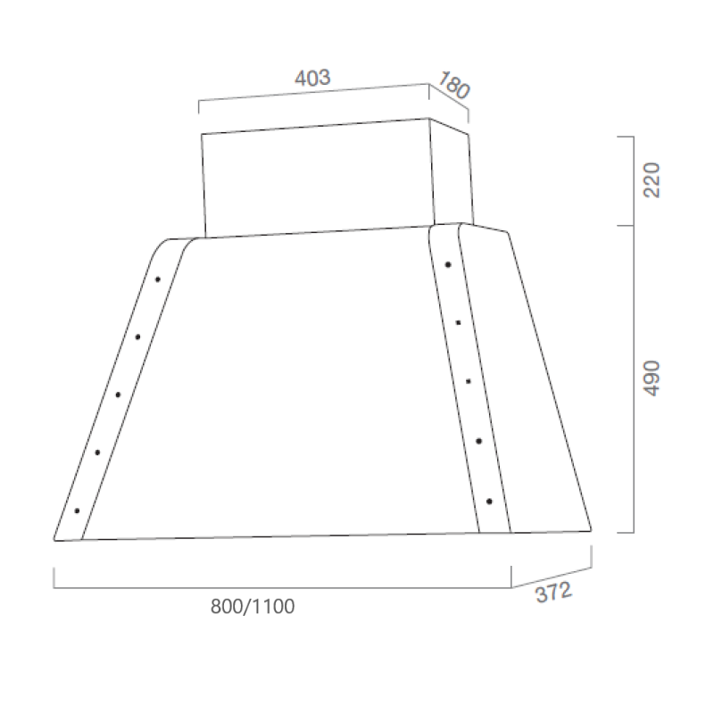 Hotte aspirante DAYTONA en inox argenté 110 cm