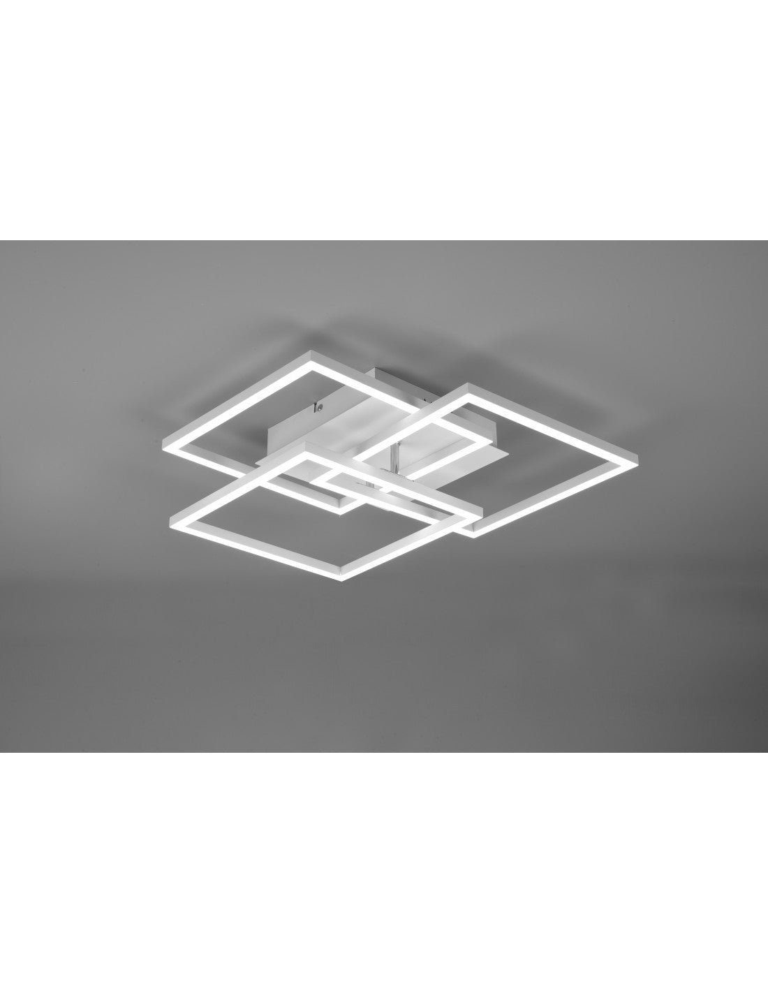 Plafonnier Blanc 3 Carrés Réglables LED Variateur Mobile Trio Lighting