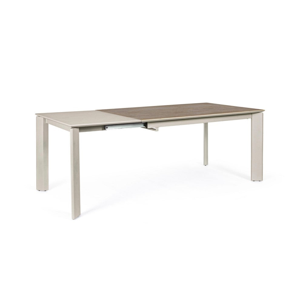 Table extensible gris et tourterelle