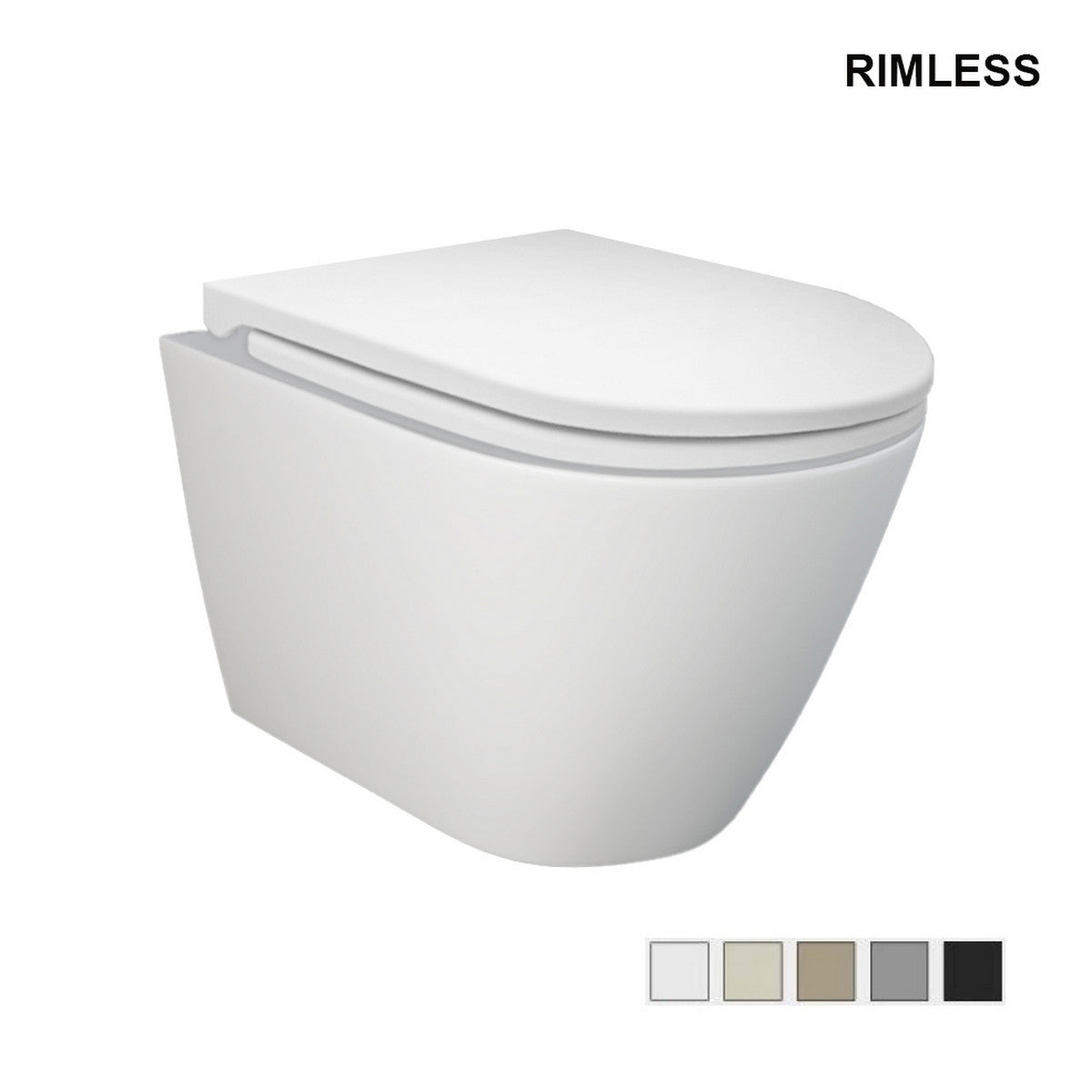 WC suspendu Feeling Rimless en gris mat