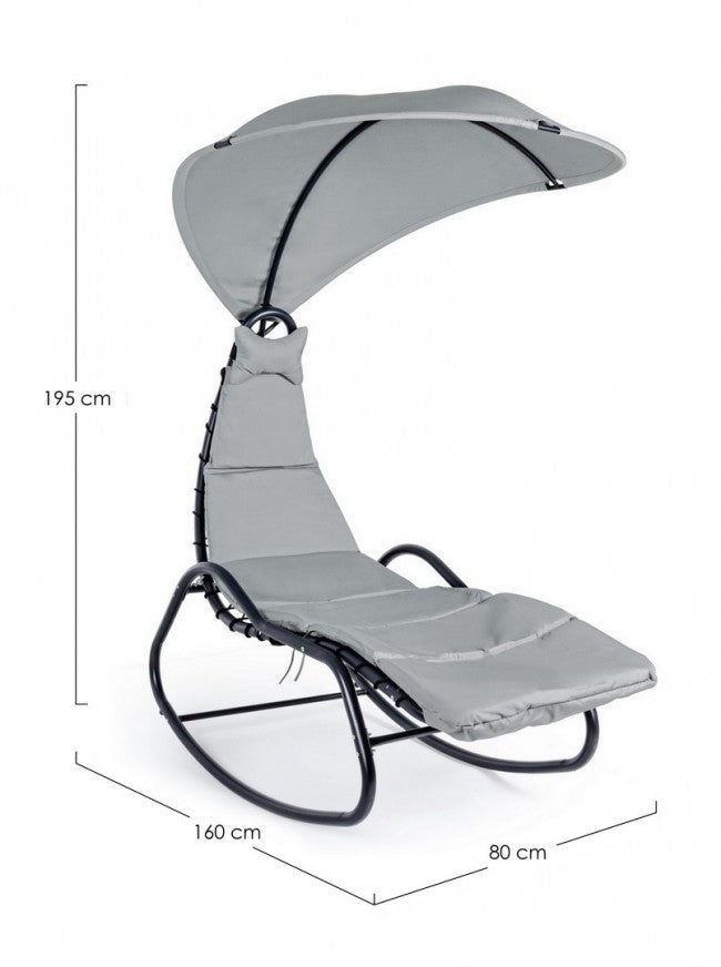 Chaise longue d'extérieur à bascule Baffin anthracite