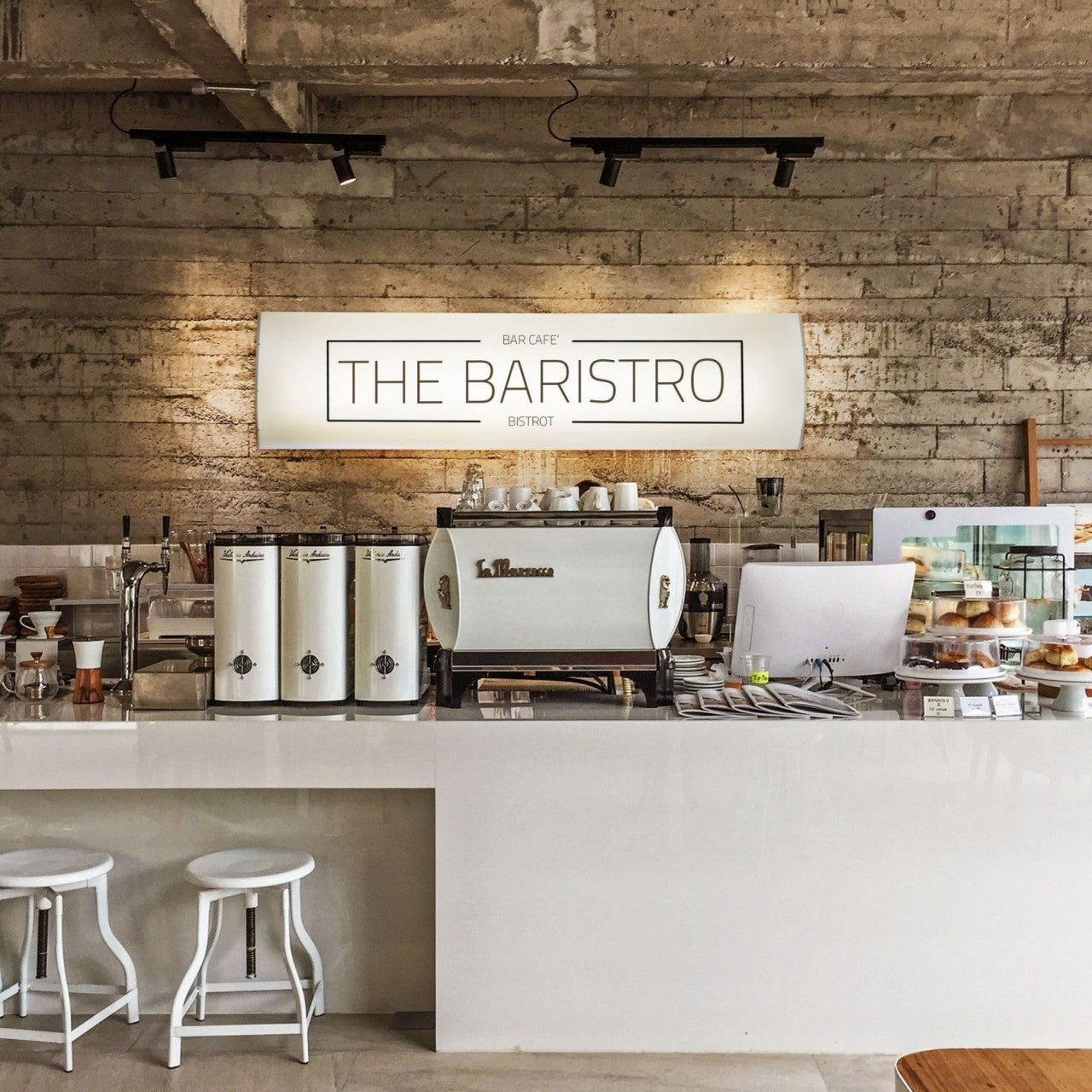 Plafonnier plus Applique LED Intégrée Personnalisée en Plastique Blanc Cm. 157x42x13h