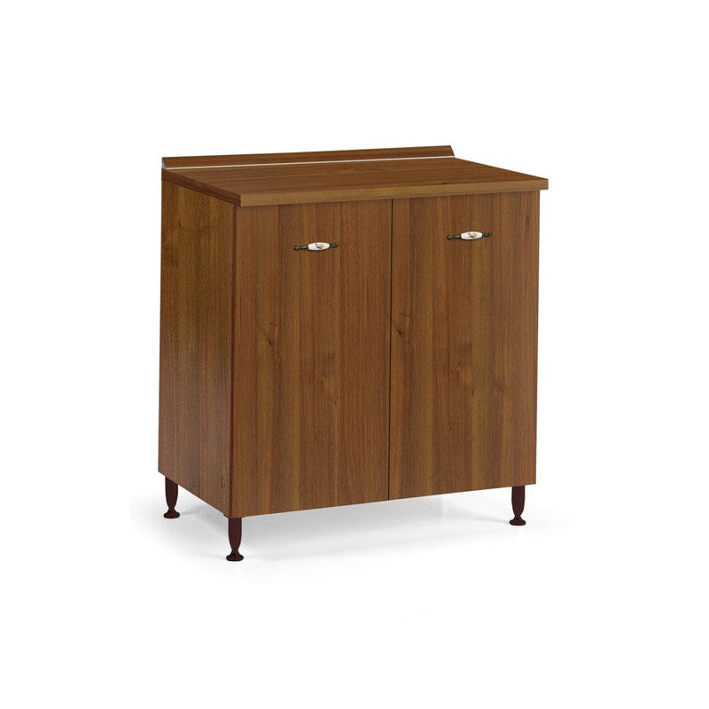 Base de cuisine couleur Noyer Antique 80x50xH 85 cm avec 2 portes