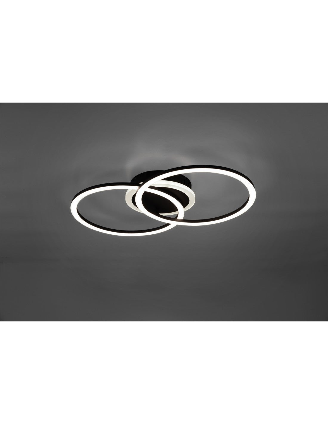 Plafonnier LED Venida Double Cercle Noir 25w Dimmable L50 cm Trio Lighting