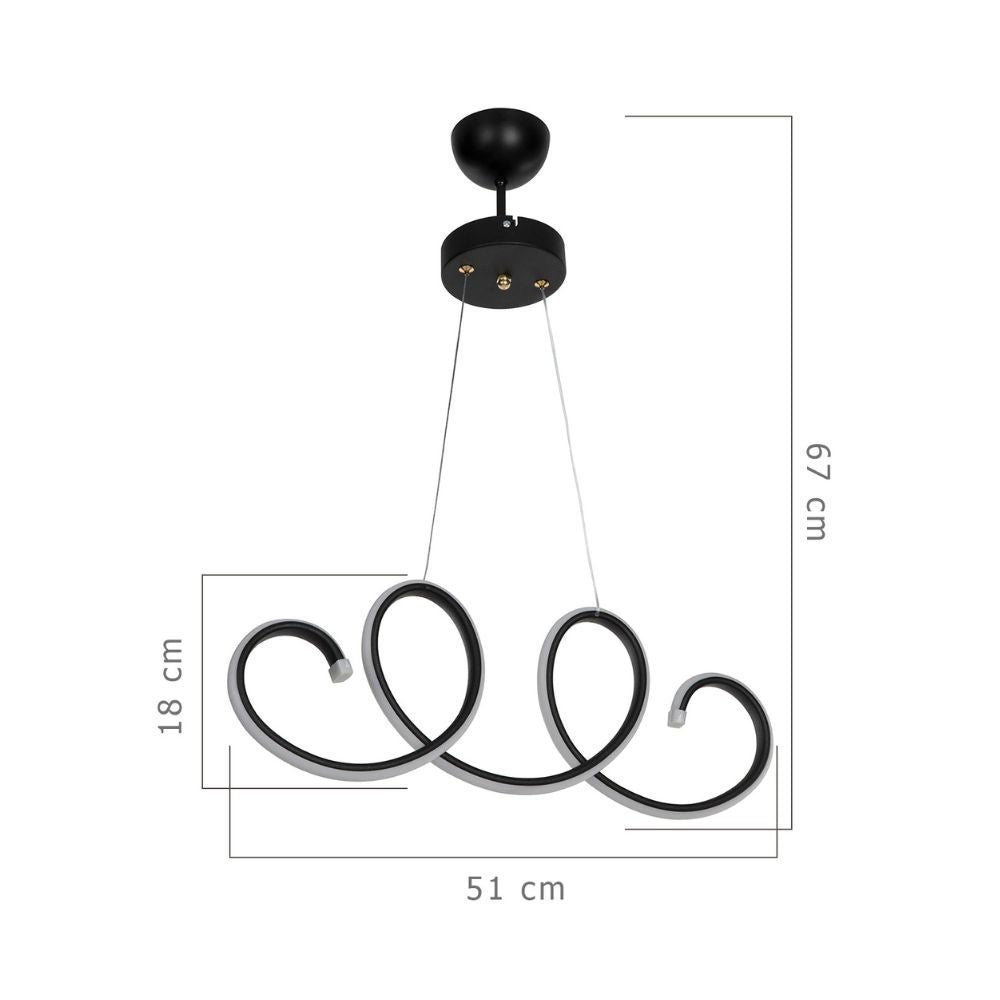 Afra LED suspension spirale noire MDL4441