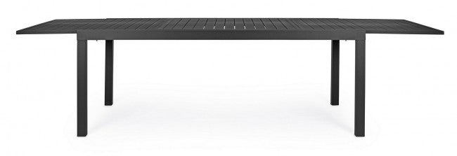 Table d'extérieur HILDE en aluminium Anthracite Extensible 200-300x100x h75 cm