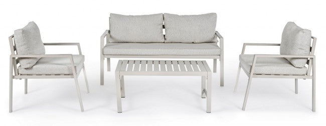 Salon de jardin ivoire avec coussins déhoussables