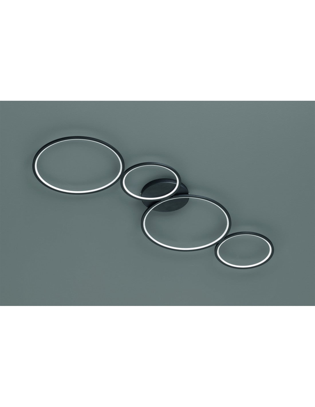 Plafonnier Rondo 4 Cercles LED Noir L97 cm Trio Lighting