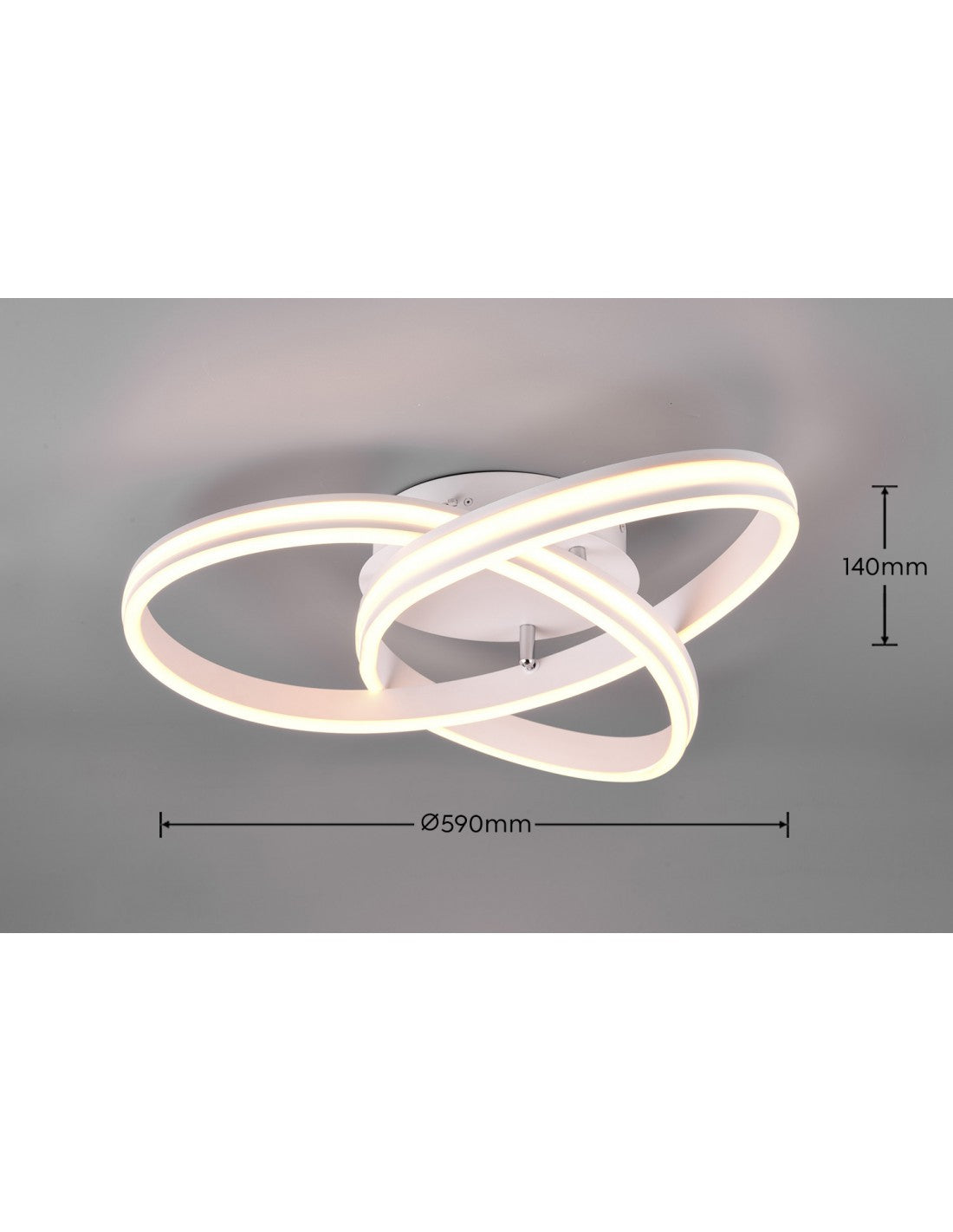 Plafonnier Vortice Moderne Yara Blanc Led Gradateur Trio Éclairage