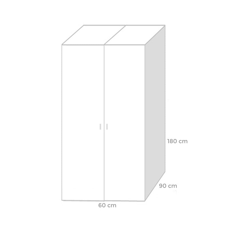 Armoire modulable pour chambre 2 portes Blanc 90x60xH 180 cm