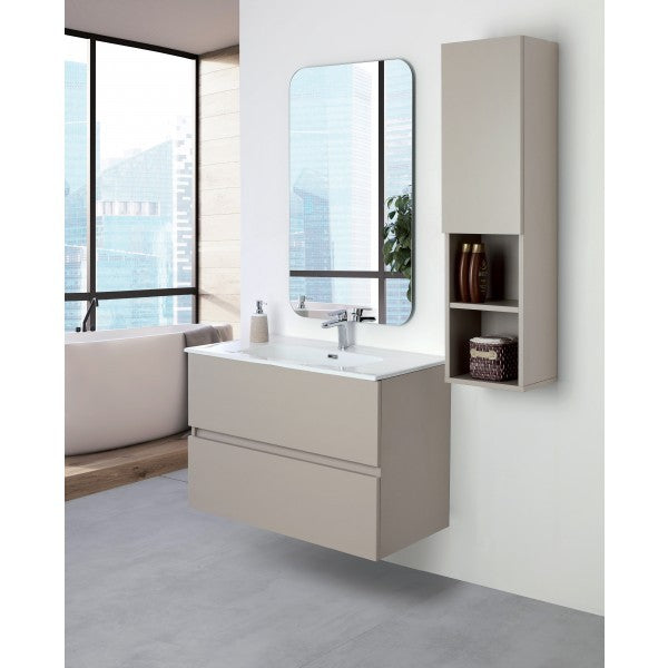 Composition de salle de bain avec deux tiroirs Tortora Pastel Line 90x47x h60 cm