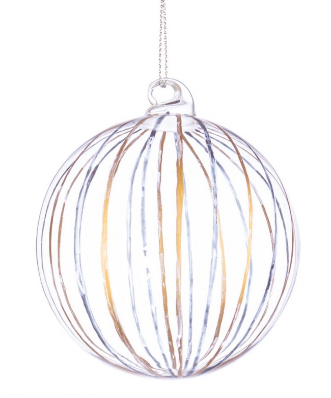 12x Sphère Vt Stripe Transp Or