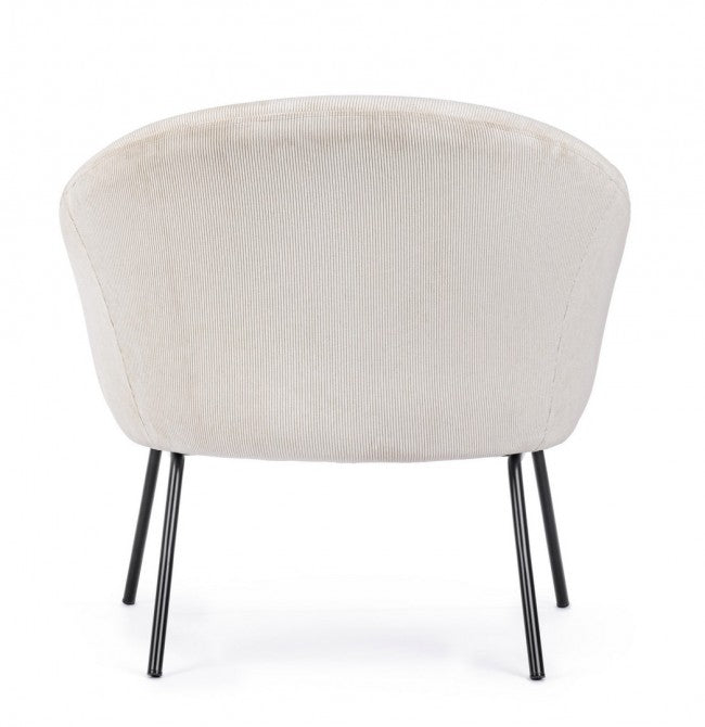 Fauteuil en métal velours blanc Aiko Velvet 80 x 76 x 75 cm