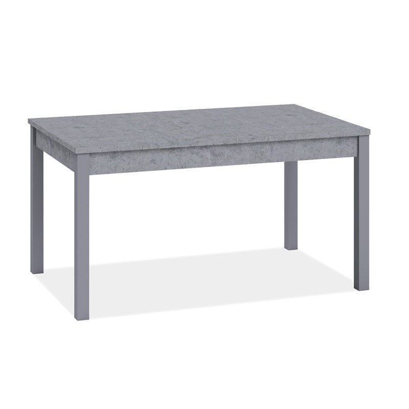 Table à manger extensible gris béton en bois mélaminé 80x120-160 cm