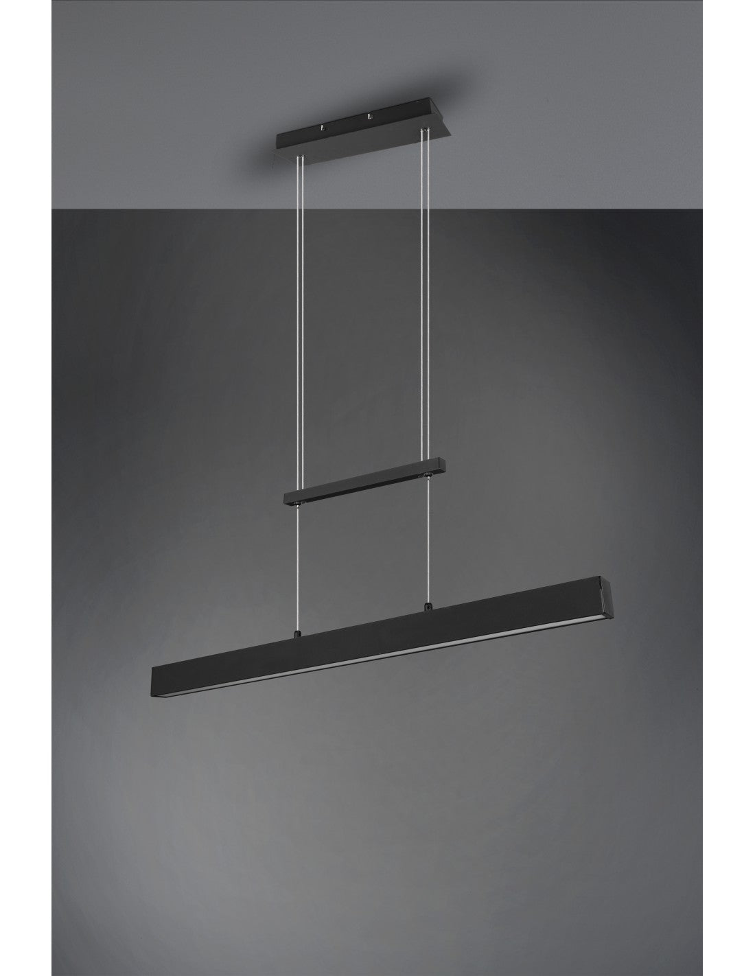 Paros Suspension Double Lumière Dimmable Noir L90 cm Trio Lighting