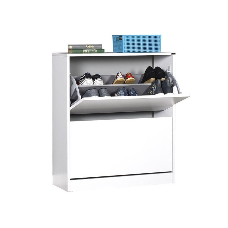 Meuble à chaussures 2 portes blanc brillant 73x26xh.84 cm