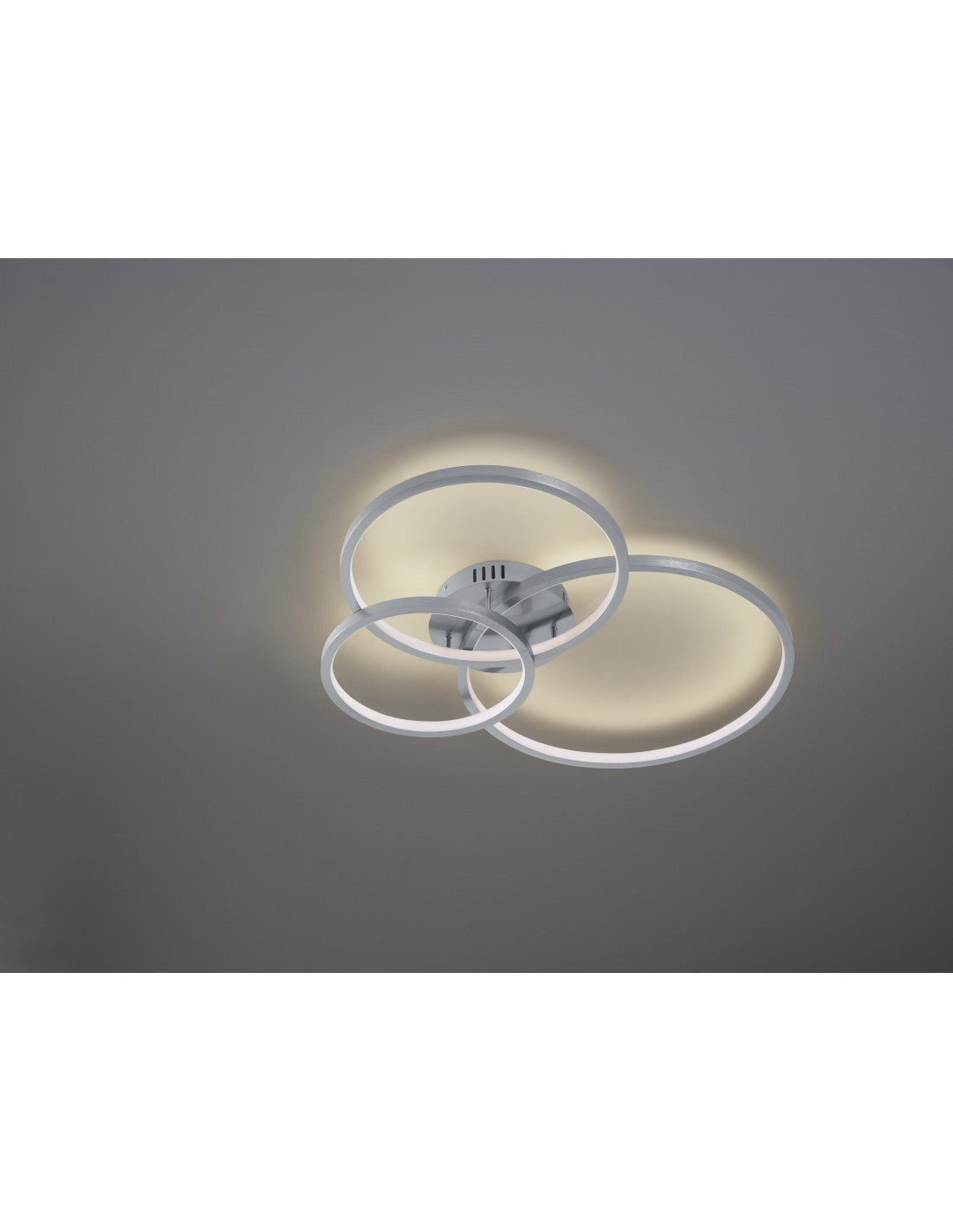 Plafonnier 3 Anneaux LED 36w RGB Dimmable Aaron Nichel Trio Lighting