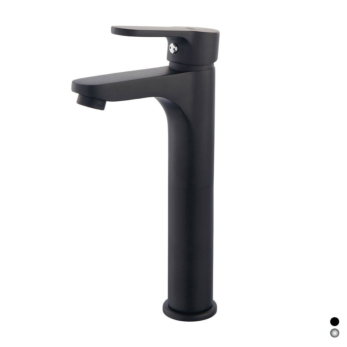 Mitigeur lavabo noir mat hauteur 23,5 cm sans vidage