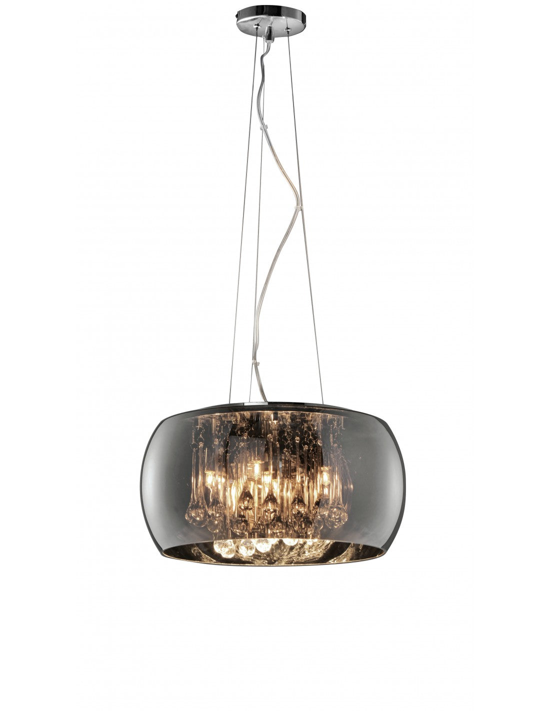 Suspension Et Suspensions Steam Verre Chrome Ø40 cm Trio Lighting