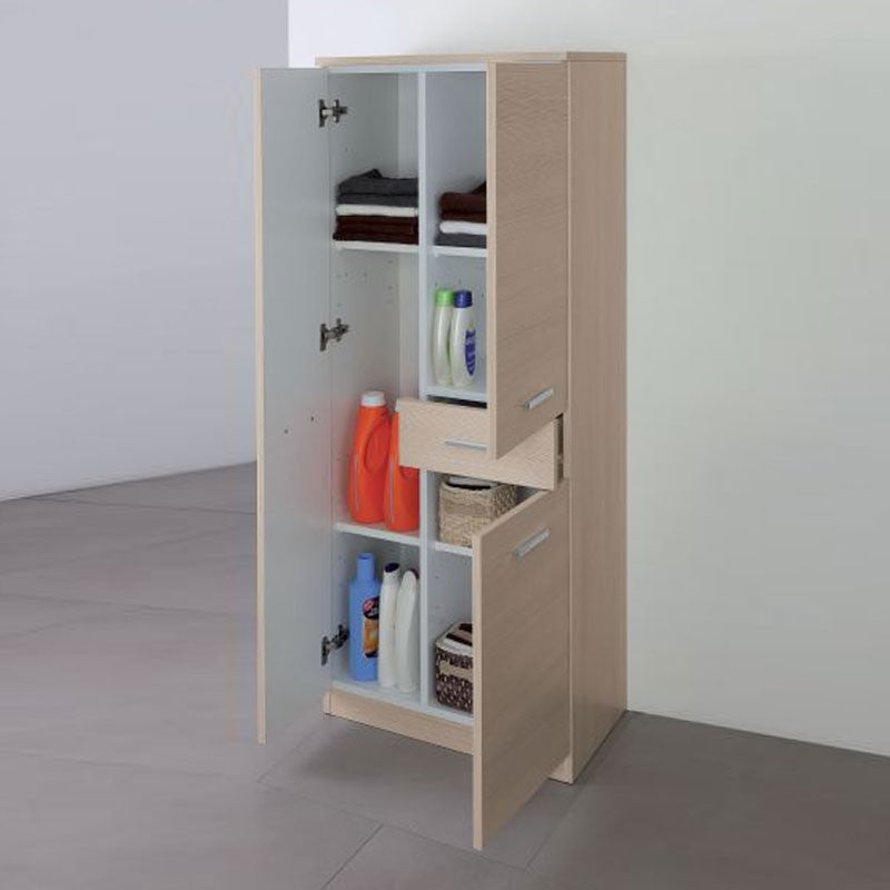 Armoire à serviettes Larice avec trois portes et un tiroir 60x35x 148,5 cm