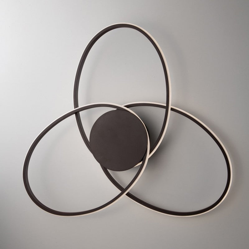 Plafonnier en métal marron et aluminium avec 3 LED intégrées 67x h8 cm