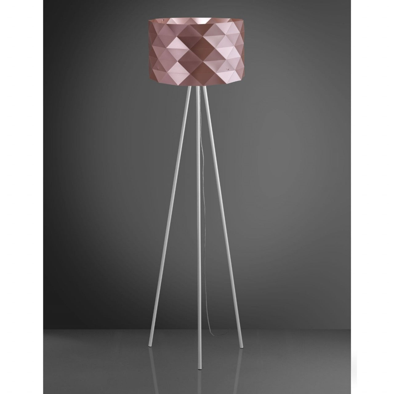 Lampadaire trépied en métal rose en métal Cm. 40x146h