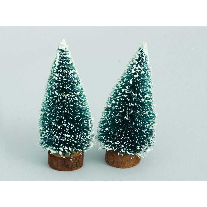 Lot de deux sapins de Noël pour décoration de crèche, 10 cm