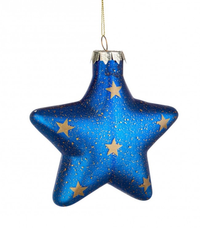 6x Pendentif Étoile Bleu Ciel Vt