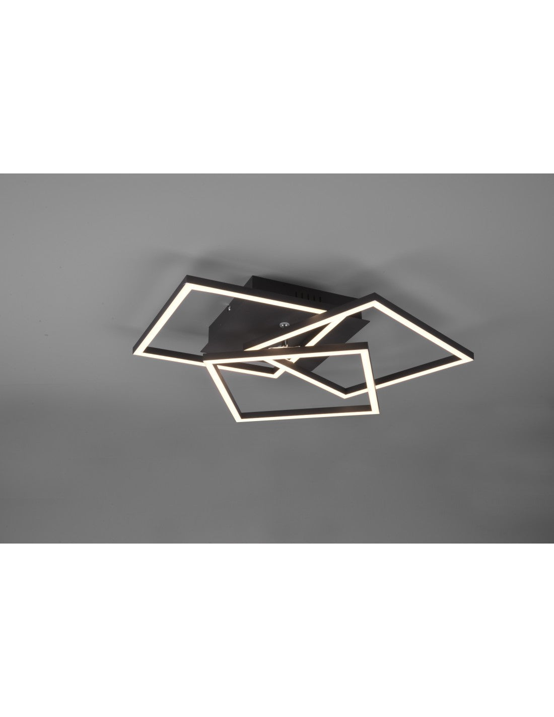 Plafonnier 3 Carrés Réglables Variateur LED Mobile Noir Trio Lighting