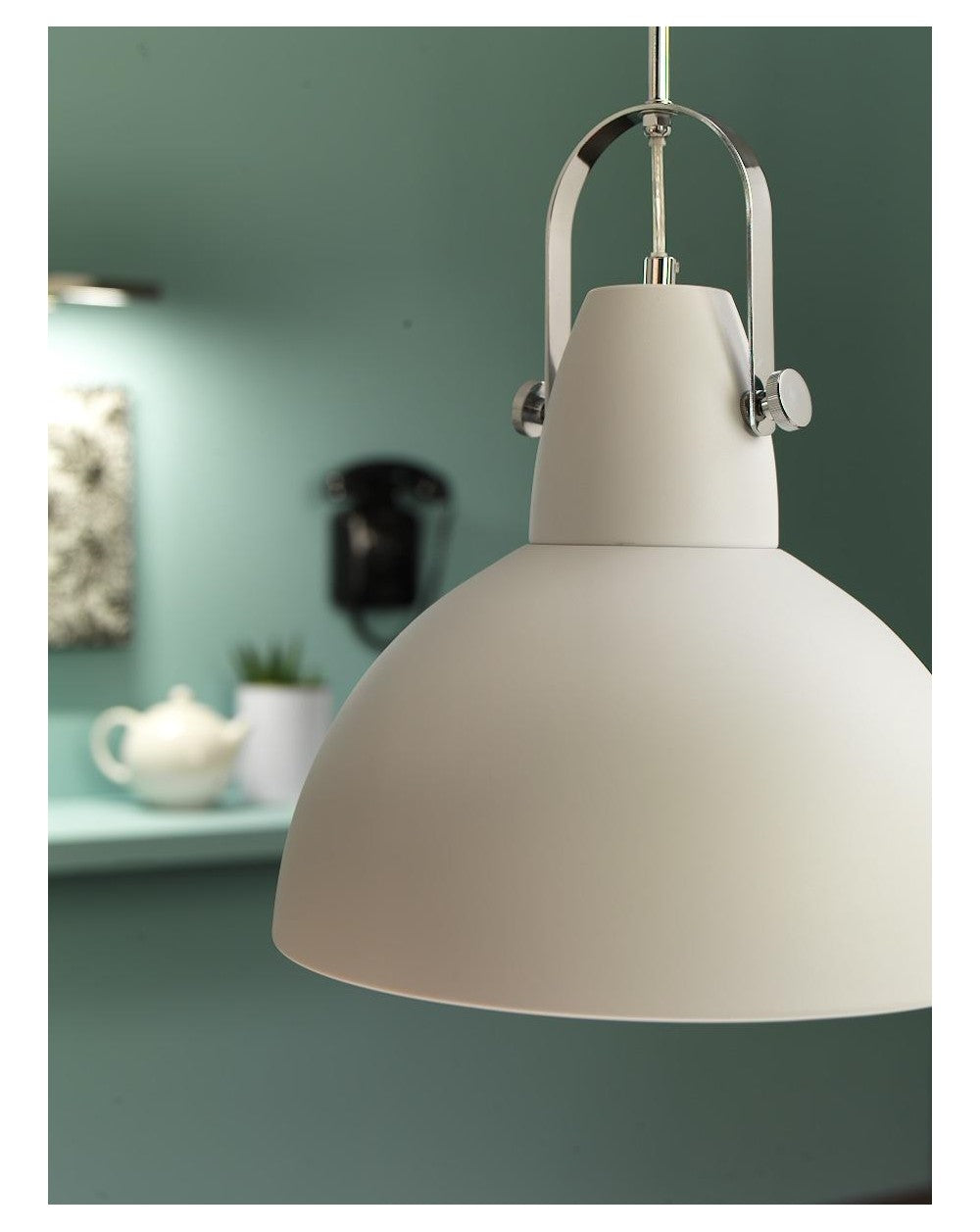 Lampe à suspension Kande en acier STS blanc