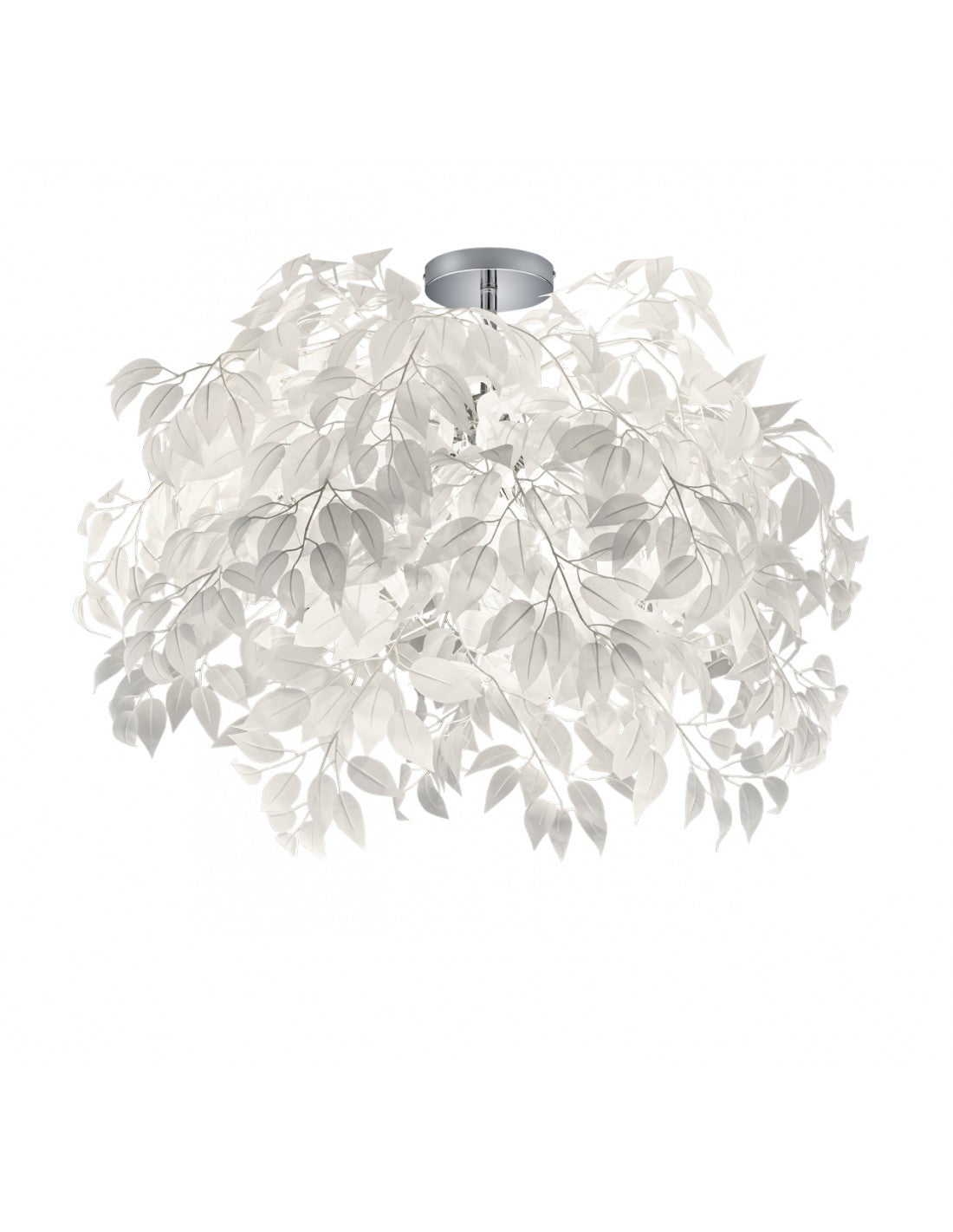 Plafonnier 3 Lumières Lavable Feuilles Blanches Leavy Ø70 cm Trio Lighting
