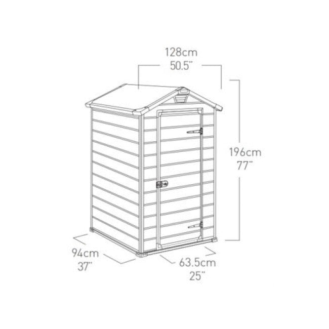 MANOR maison en résine grise 1 porte, sol inclus 129x103xh.196 cm