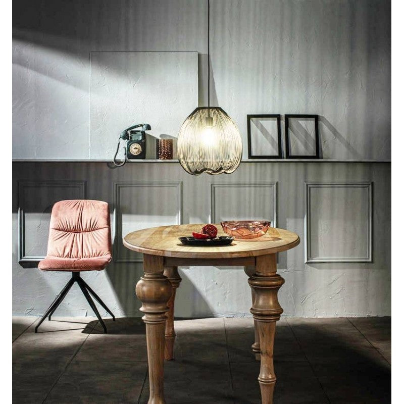 Lustre urbain moderne en métal noir 35 cm