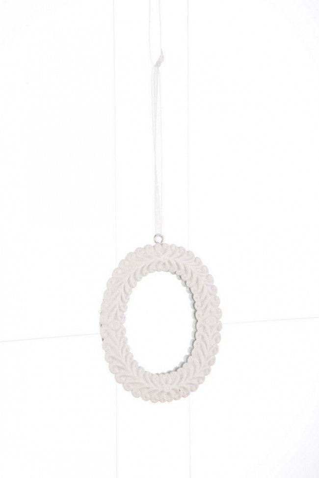 12x pendentif miroir ovale blanc