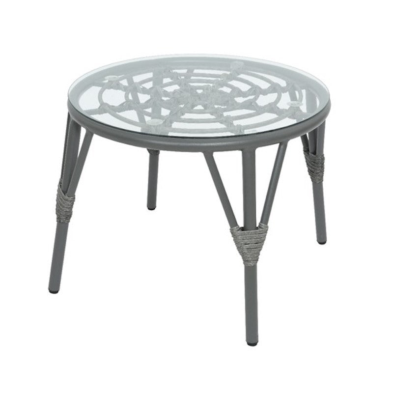 Salotto Evora 3 Pezzi Grigio - Poltrone e Tavolino in Vimini con Piedini Regolabili