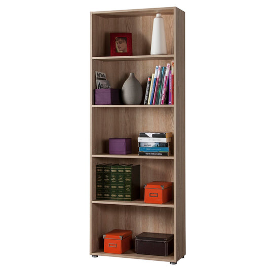 Libreria Flow alta 197x70x30 cm con 5 vani e 4 ripiani regolabili