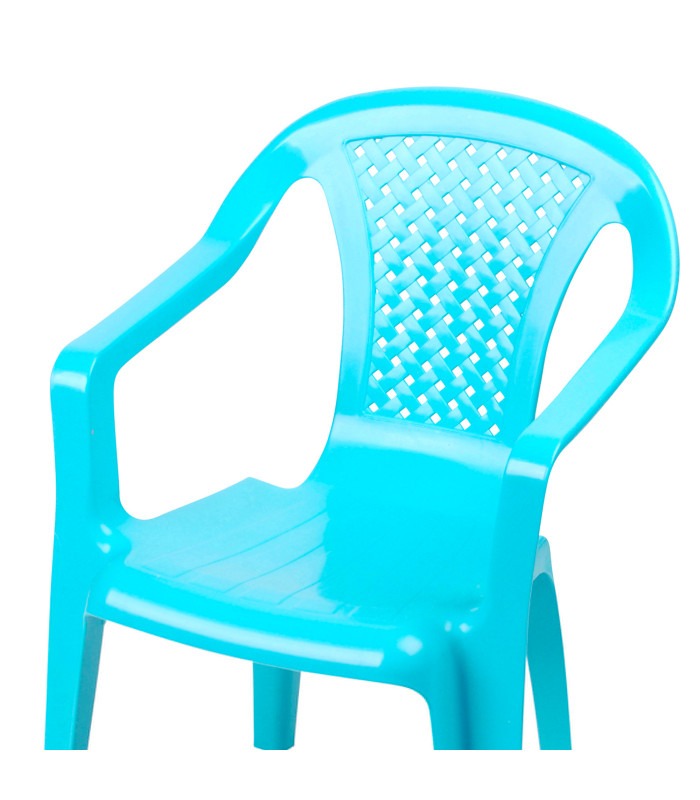 Sedia da Giardino per Bambini Impilabile in Plastica Blu - Dimensioni 52x37x35 cm