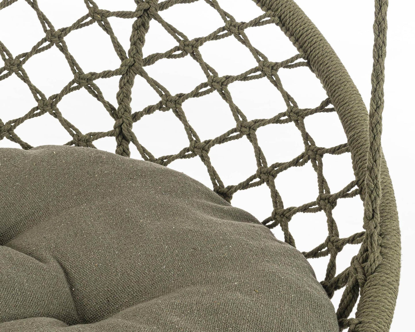 Amaca Pensile Javier Tondo Verde D88x130h in Cotone, Poliestere e Acciaio
