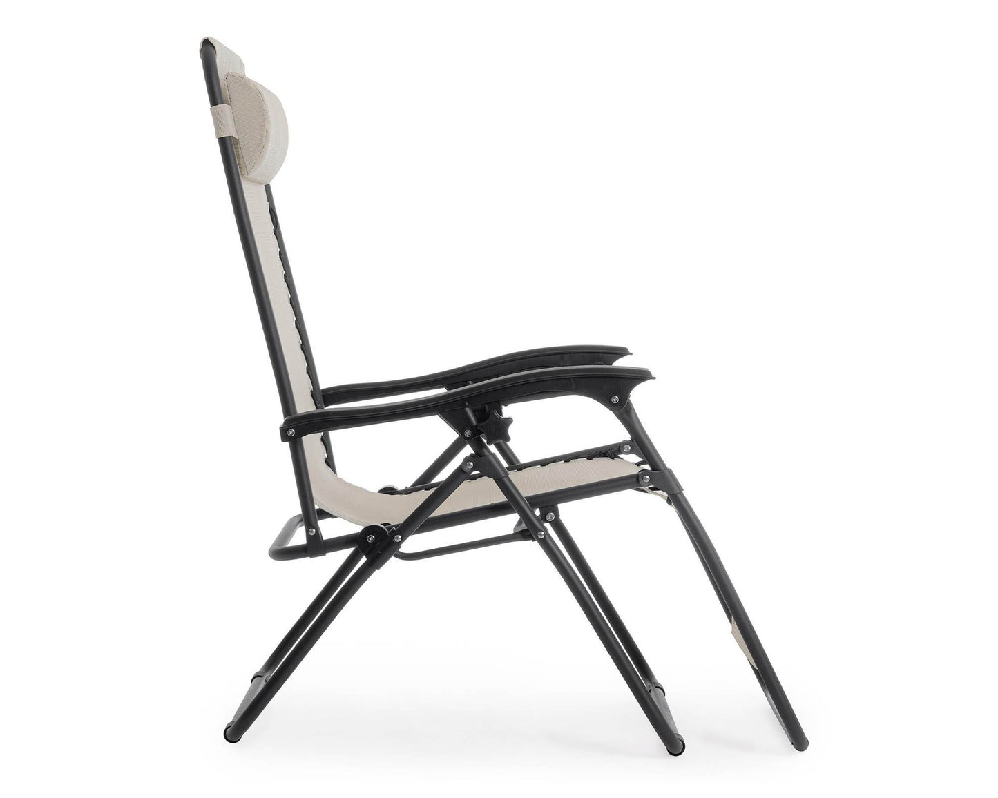 Sedia Sdraio Pieghevole Wayne Grigio Chiaro - 163x65x110 cm