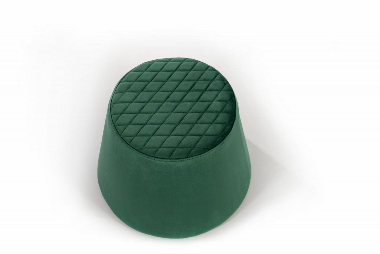 Pouf en velours métal vert 46,5 x 46,5 xh 33 cm