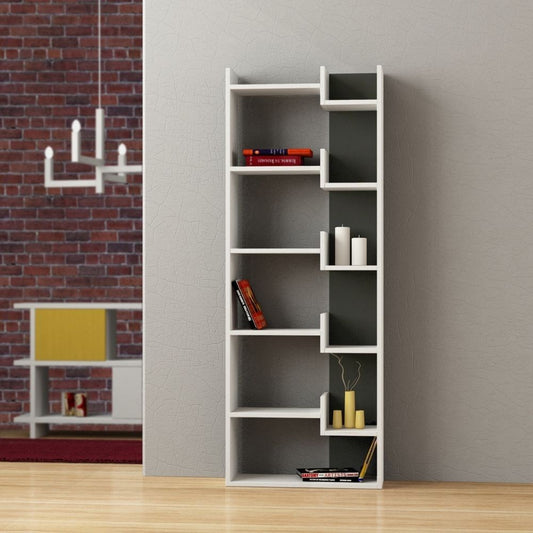 Bibliothèque Oppa blanc anthracite