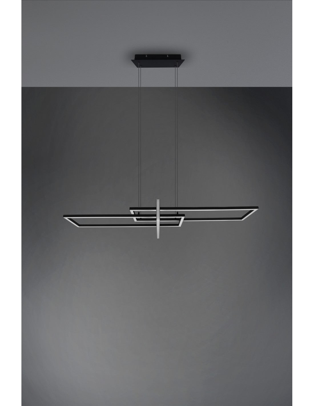 Salinas Suspension 3 LEDs Rectangulaire 34w Noir L110 cm Dimmable Trio Éclairage