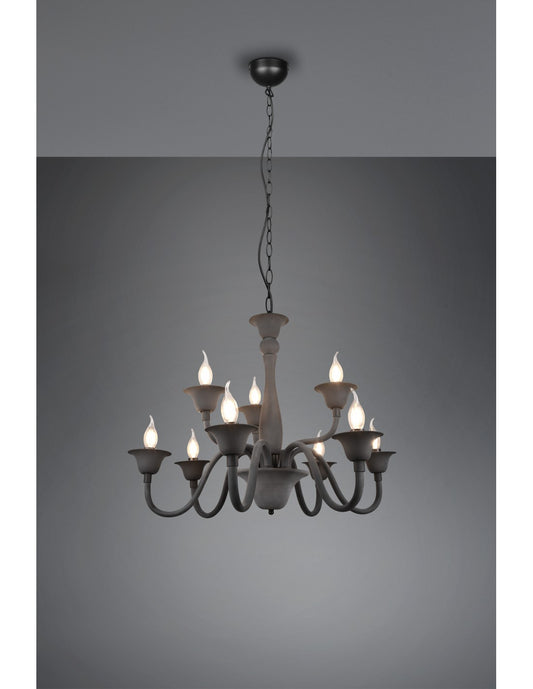 Lustre de salon 9 lumières noir avec chaîne Elsa Trio Lighting