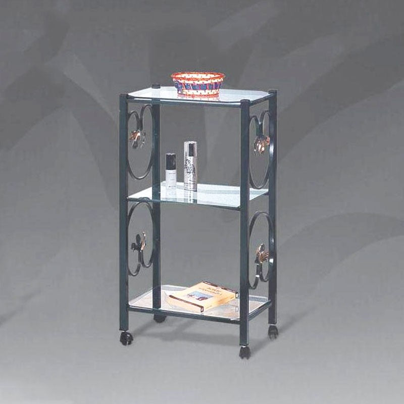 Chariot meuble TV en fer noir 45x35xh.80 cm fait main en Italie