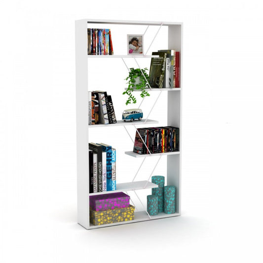 Bibliothèque moderne de séparation blanche 84x22x157 cm h