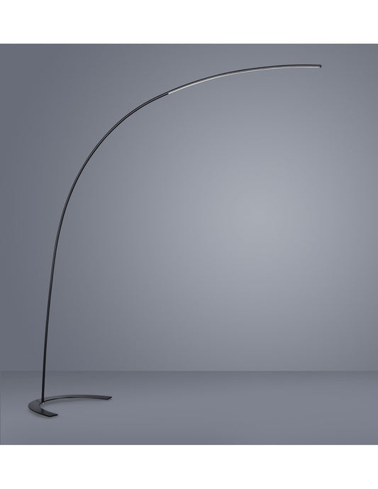 Lampadaire Arqué Shanghai Led 18w Dimmable Noir Trio Éclairage