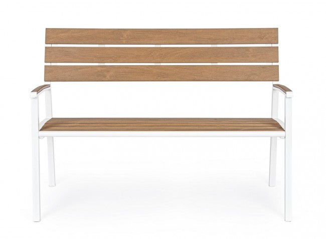 Banc salon de jardin blanc Isak