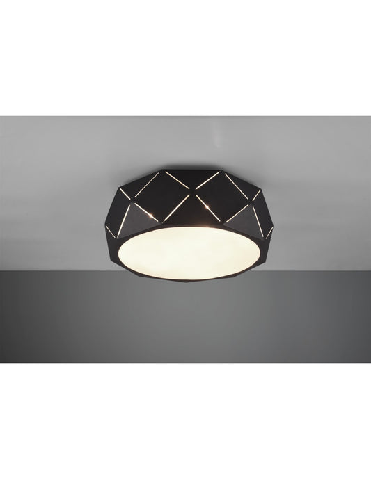 Plafonnier 3xE27 Zandor Noir Ø40 cm Trio Lighting